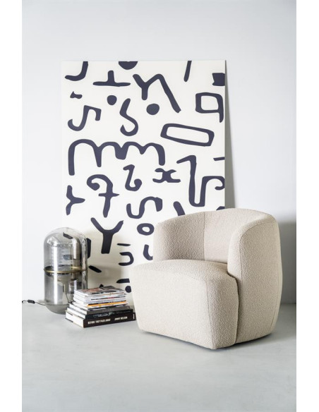 Fauteuil arrondi en tissu Charlotte