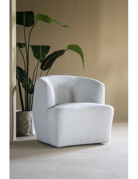 Fauteuil arrondi en tissu Charlotte