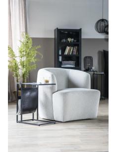 Fauteuil arrondi en tissu...