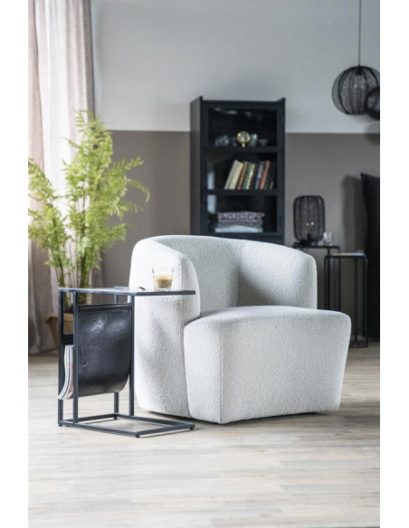 Fauteuil arrondi en tissu Charlotte