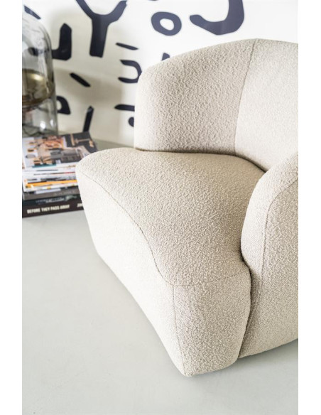 Fauteuil arrondi en tissu Charlotte