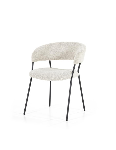 Chaise en tissu moumoute Luka