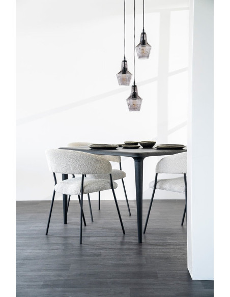 Chaise en tissu moumoute Luka