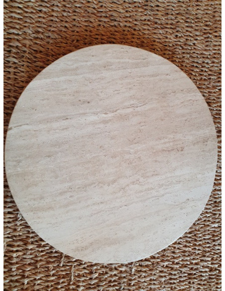 Table basse ronde en travertin Aime