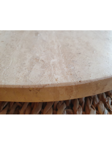 Table basse ronde en travertin Aime