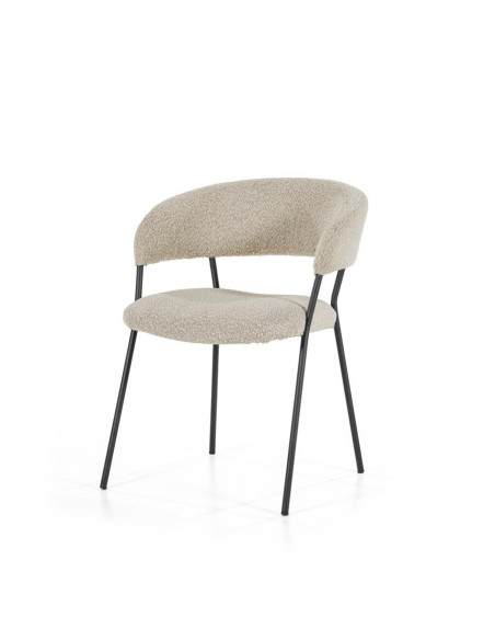 Chaise en tissu moumoute Luka