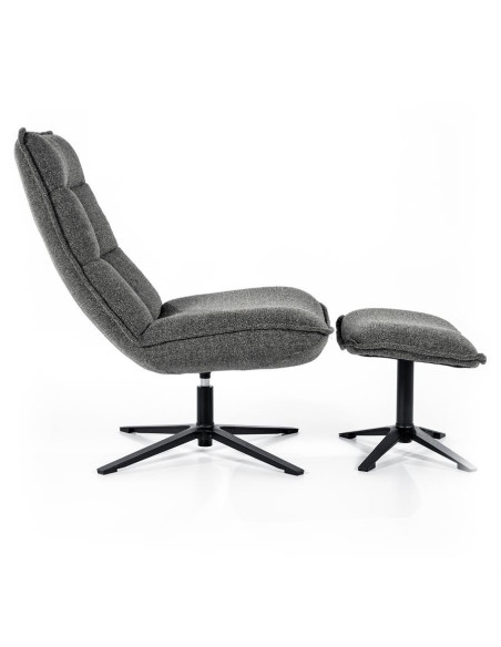 Fauteuil relax avec pouf Marcus