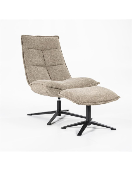 Fauteuil relax avec pouf Marcus
