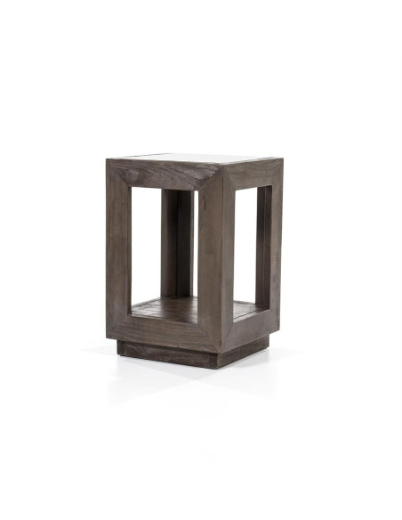 Bout de canapé en manguier et verre Liam