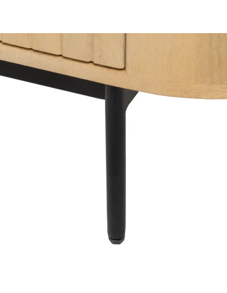 Meuble TV arrondi en bois massif clair