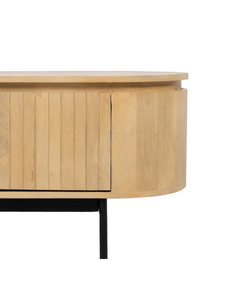 Meuble TV arrondi en bois massif clair