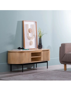Meuble TV arrondi en bois... 2