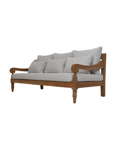 Canapé de jardin en teck avec coussins Bahamas