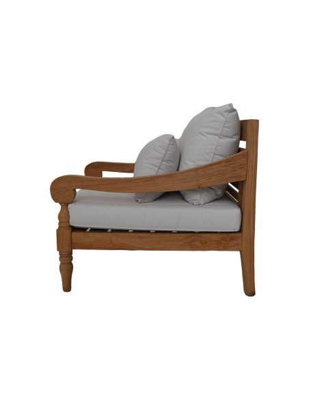 Fauteuil d'extérieur en teck avec coussins Bahamas