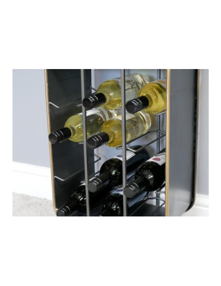 Rack à bouteilles et verres en métal avec poignée