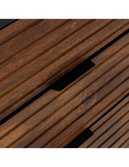 Bahut moderne en bois teinté 2 portes et 3 tiroirs