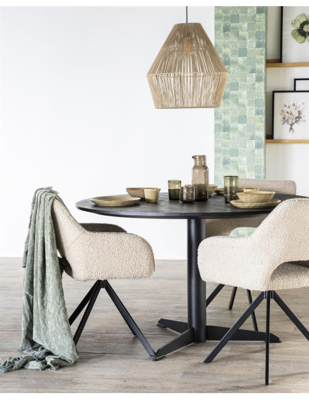 Fauteuil rotatif en tissu Fabio