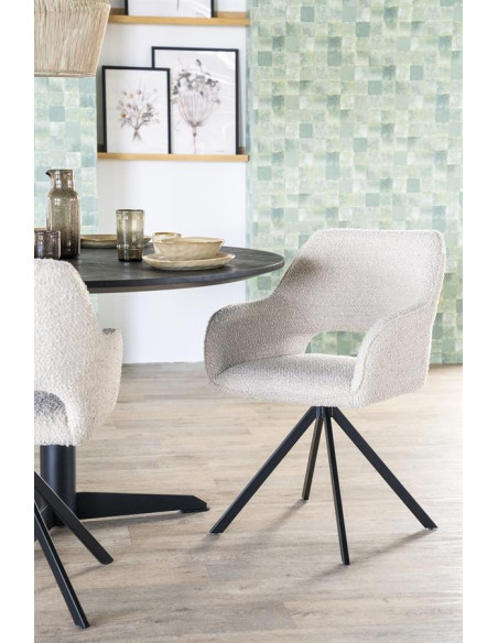 Fauteuil rotatif en tissu Fabio