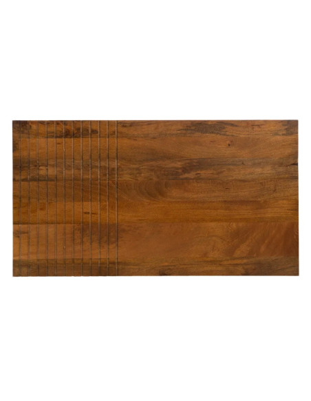 Table basse avec plateau en bois rainuré