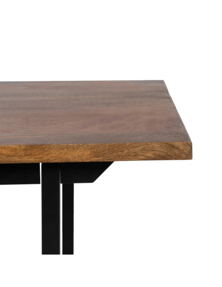 Table basse avec plateau en bois rainuré