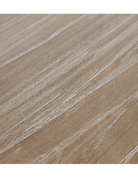 Table avec plateau en bois clair et pieds tournés noirs Siena