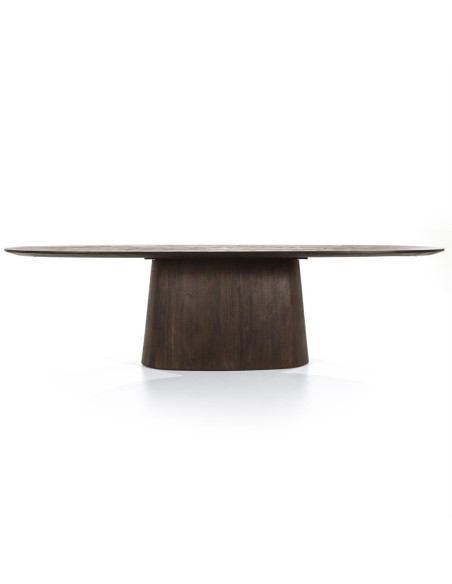 Grande table ovale en bois teinté Aron