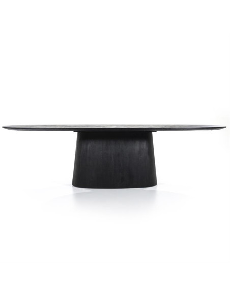 Grande table ovale en bois teinté Aron