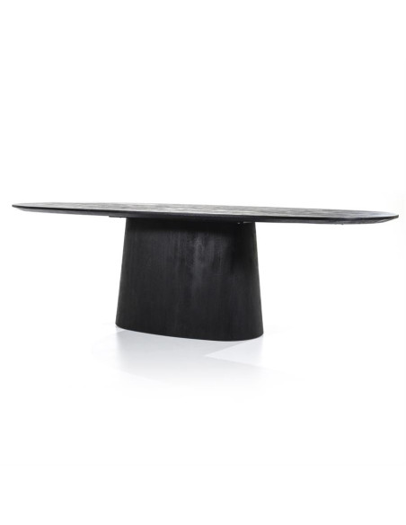 Grande table ovale en bois teinté Aron