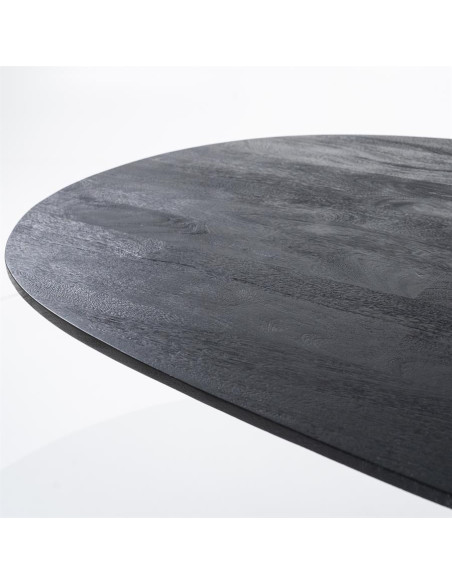 Grande table ovale en bois teinté Aron