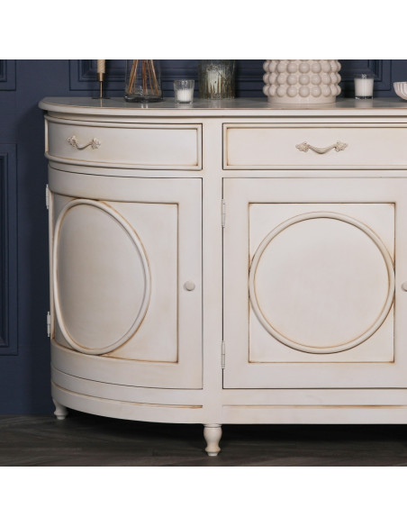 Bahut en forme de demi-lune couleur ivoire