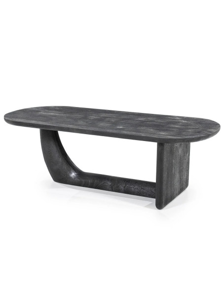 Table basse de salon ovale noire Donia