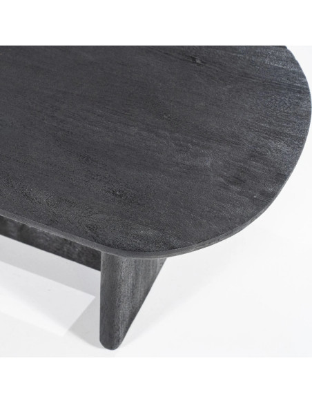 Table basse de salon ovale noire Donia