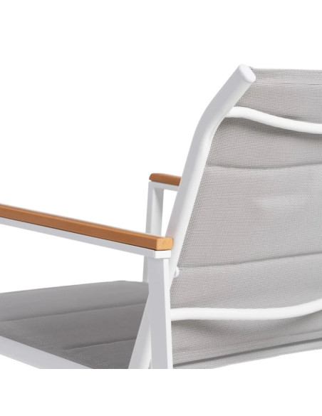 Ensemble de jardin en aluminium et tissu gris clair