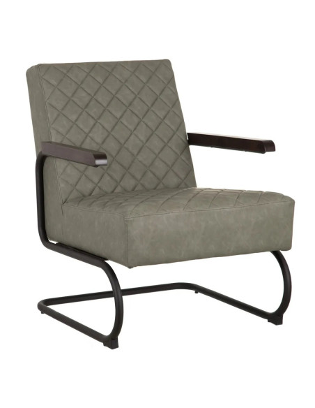 Fauteuil en simili cuir et pieds métal noir