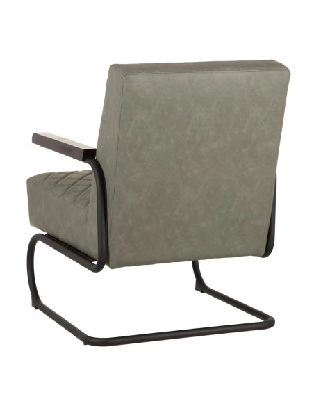 Fauteuil en simili cuir et pieds métal noir