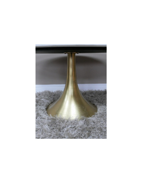 Table basse ovale plateau en marbre et pied en aluminium