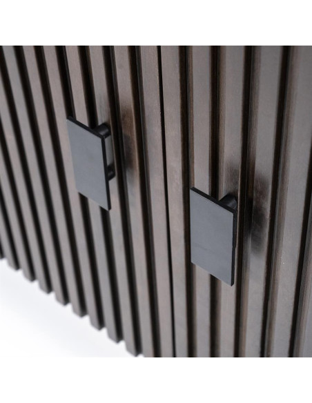 Bahut 4 portes en manguier et métal Rémi