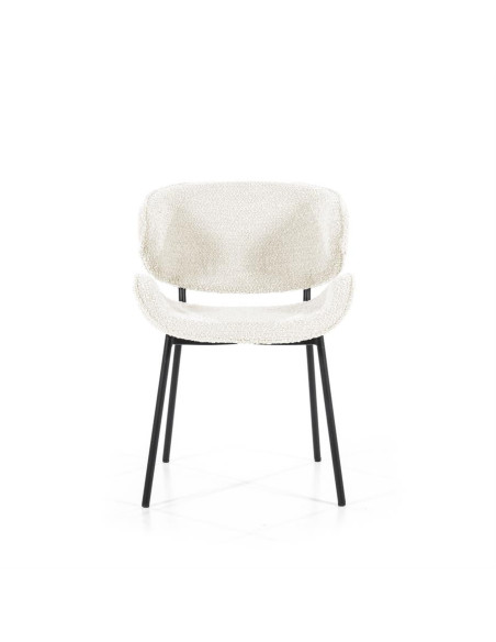 Chaise de repas en tissu incurvée Tess