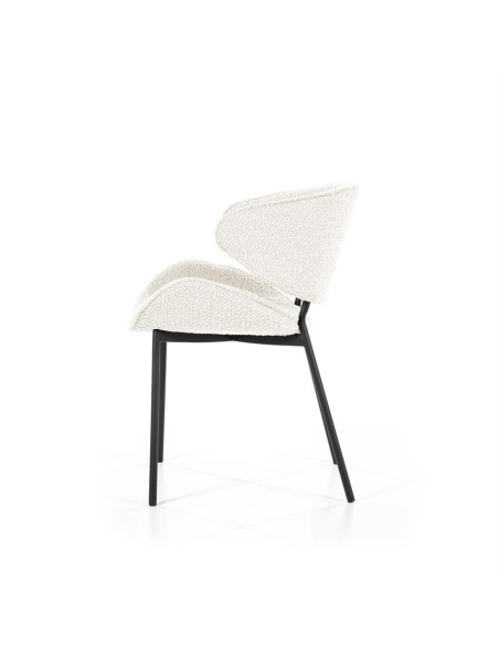 Chaise de repas en tissu incurvée Tess