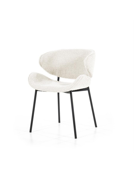 Chaise de repas en tissu incurvée Tess