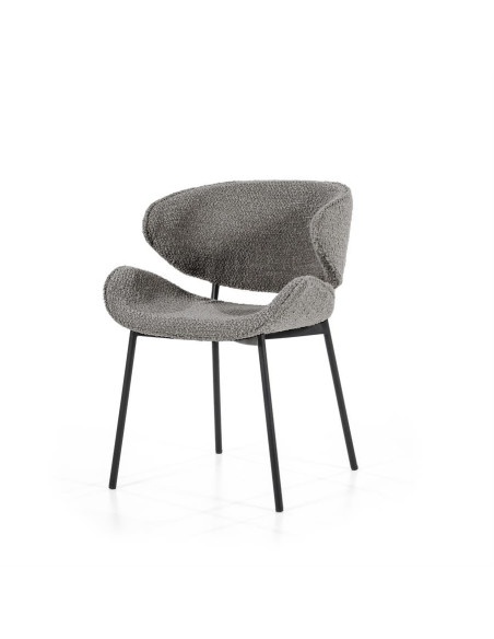 Chaise de repas en tissu incurvée Tess