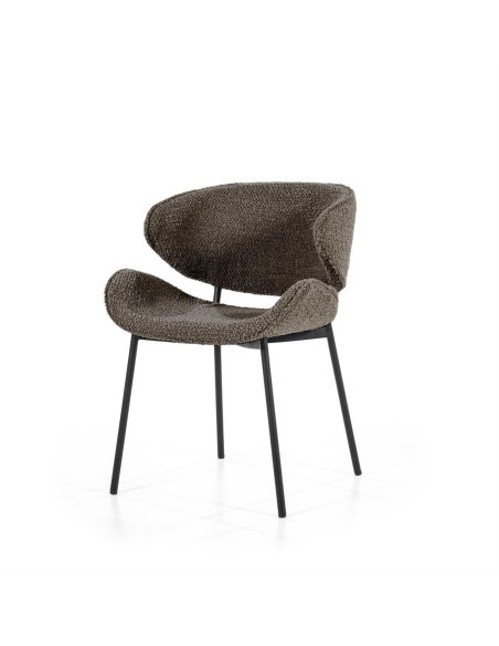 Chaise de repas en tissu incurvée Tess