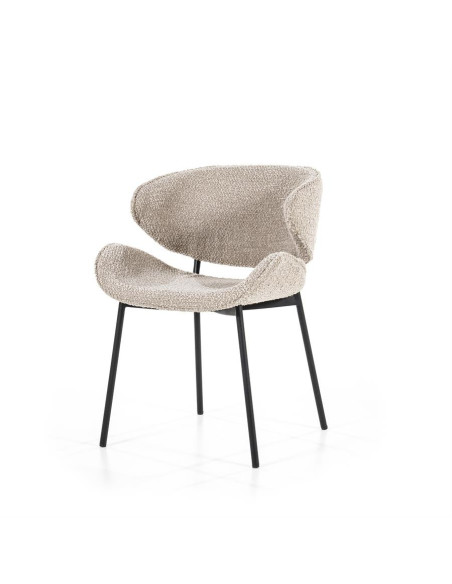 Chaise de repas en tissu incurvée Tess