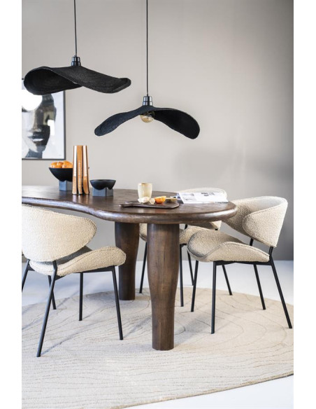 Chaise de repas en tissu incurvée Tess