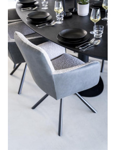 Fauteuil rotatif en tissu...