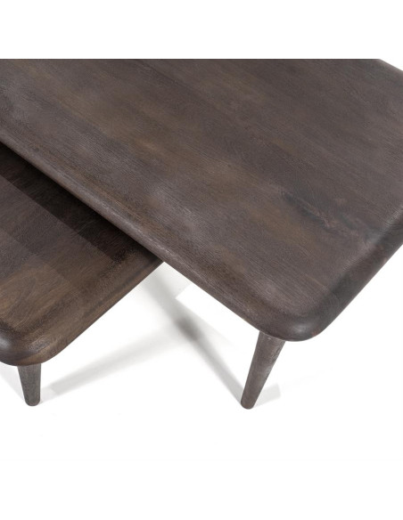 Set de 2 tables basses en bois Jiska