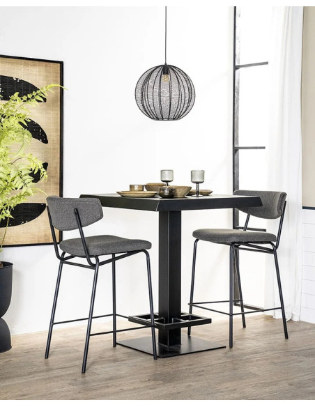 Lot de 2 tabourets de bar en tissu Crockett