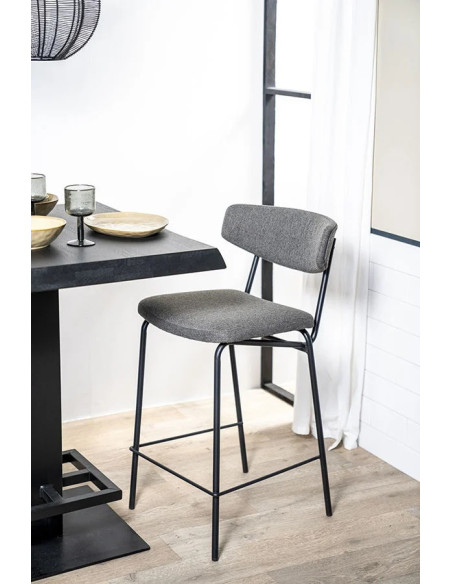 Lot de 2 tabourets de bar en tissu Crockett