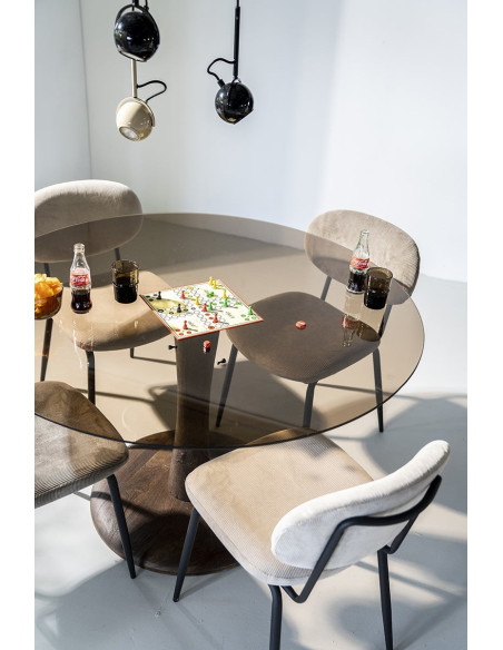 Chaise de repas en tissu Cosmo (lot de 2)