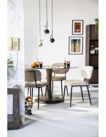 Chaise de repas en tissu Cosmo (lot de 2)